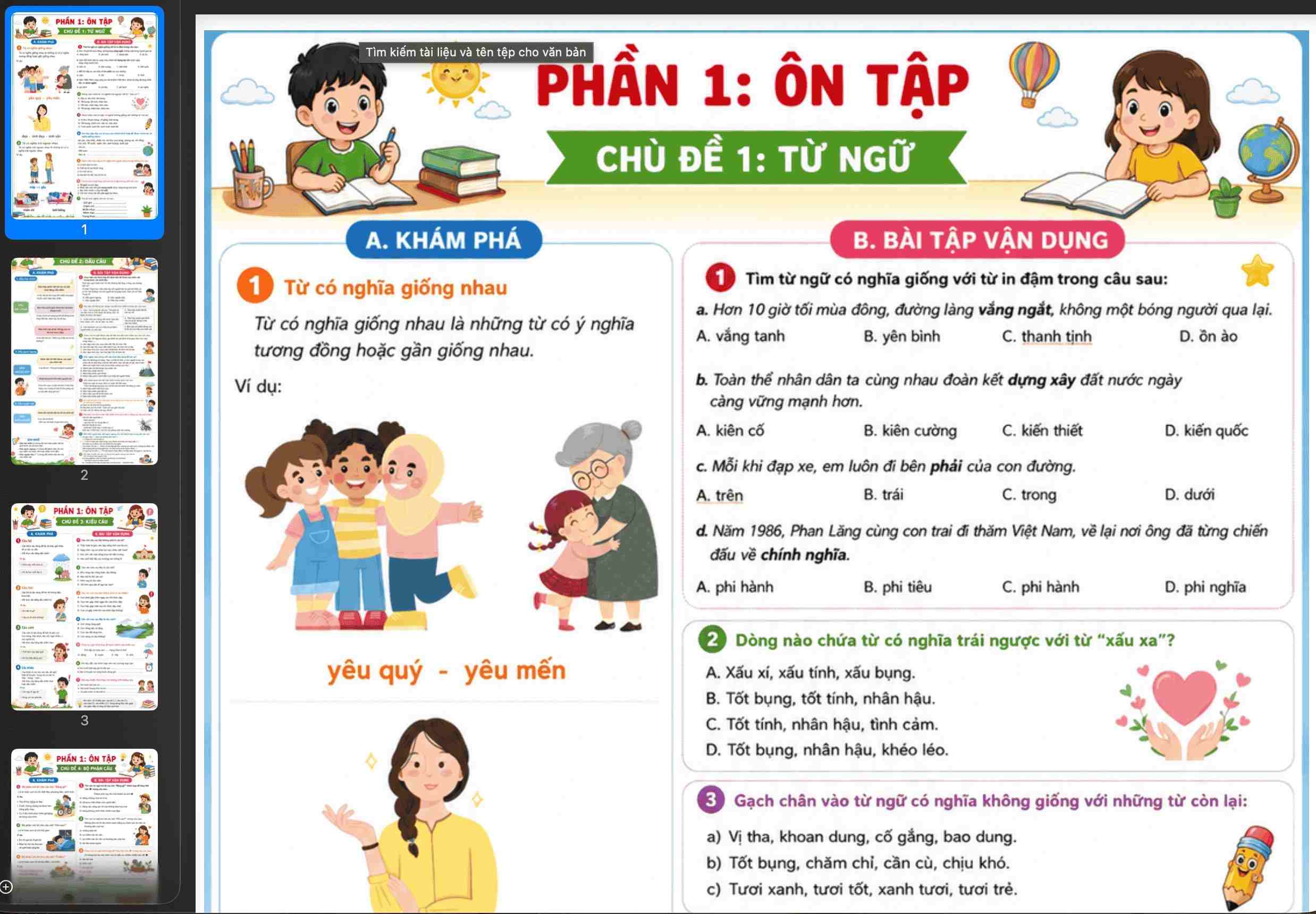 Tài liệu ôn tập tiếng việt lớp 3-4