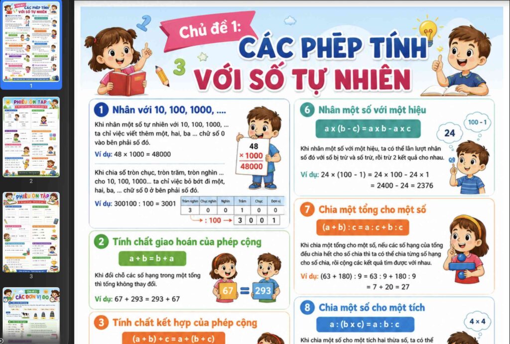 Tài liệu ôn tập toán lớp 4 5